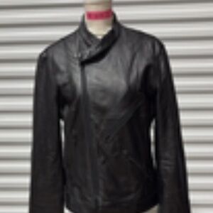 Vintage DKNY Black Leather Biker Jacket